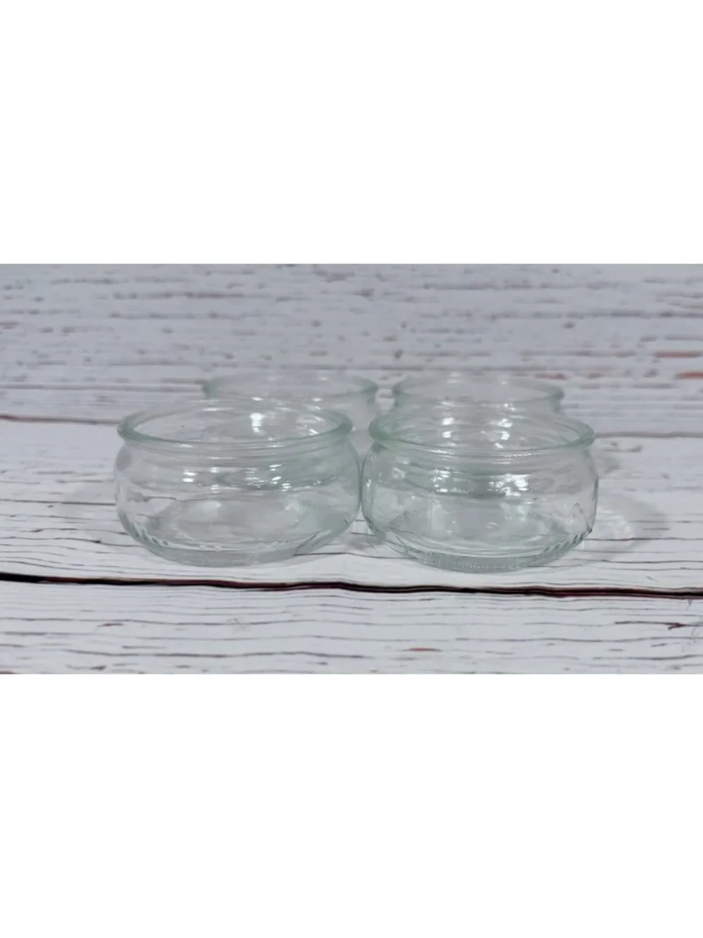 Clear Glass Dessert Ramekins Round Bowls 3.25” Set of 4 Condiments Or Prep Gü